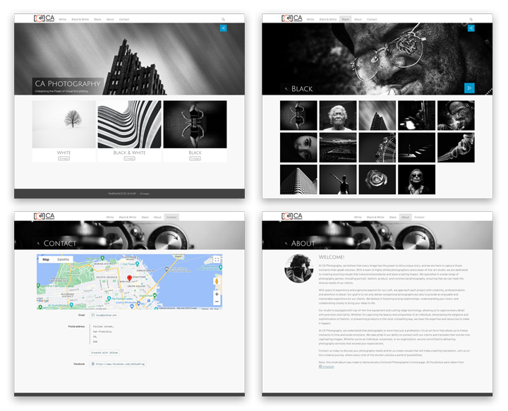 Sample portfolio site with Tiger skin