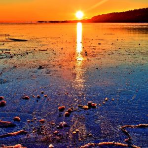 Sunset by the sea