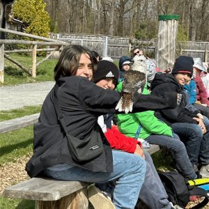 Die 5. Klassen in der Falknerei Herrmann