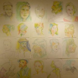 Twenty Minute Drawings - sketches by Nora Curiston exhibited with Boundary Visual Artists, Gallery 2, Grand Forks, B.C., 2015